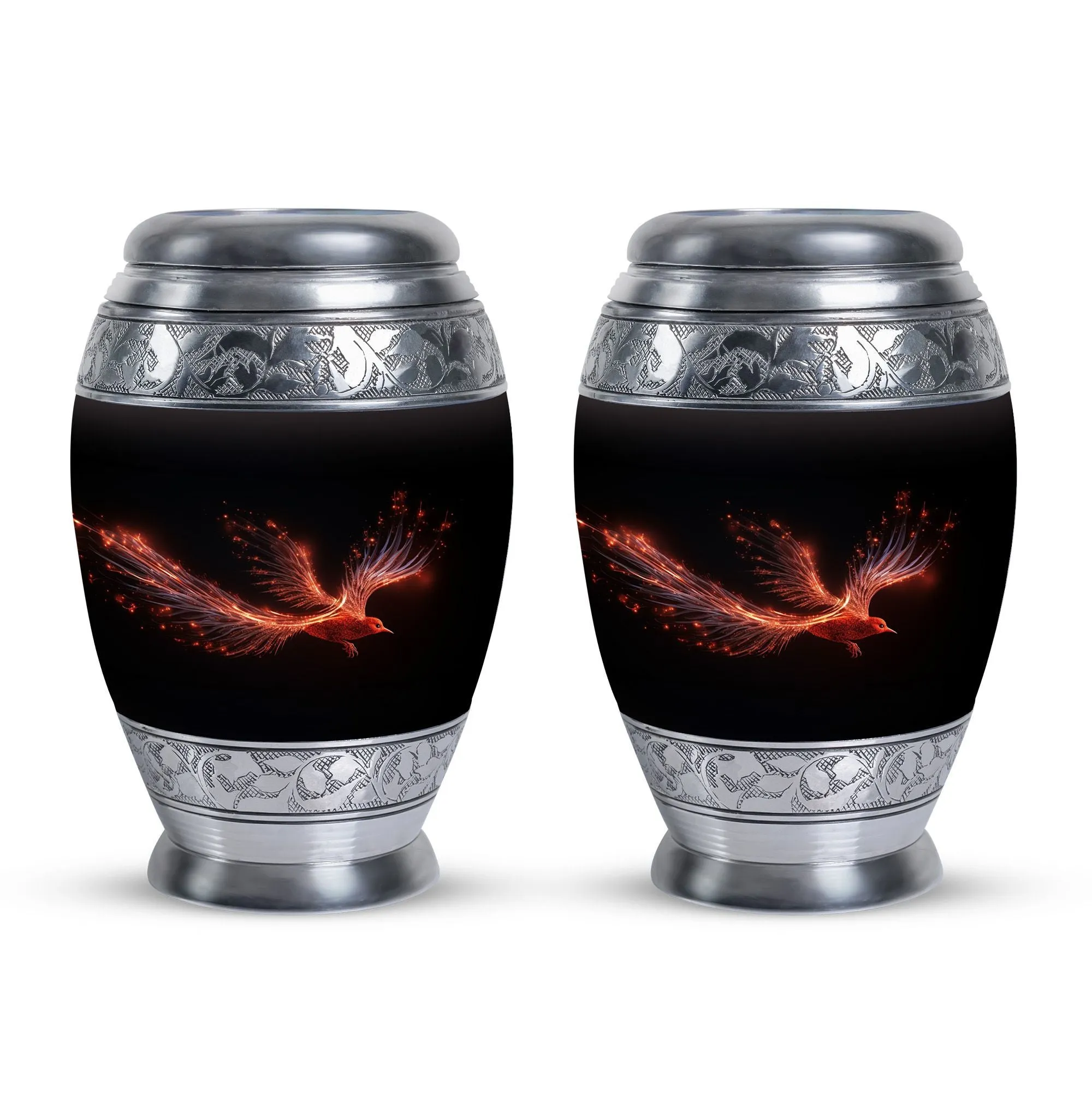 Tender Solace: Red Sparrow Uniquely Large Memorial Urn