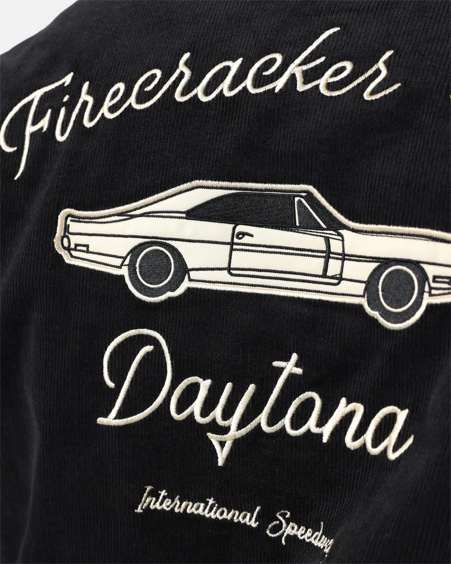 The New Establishment X Nascar Firecracker 60's Cord Racer Jacket Black