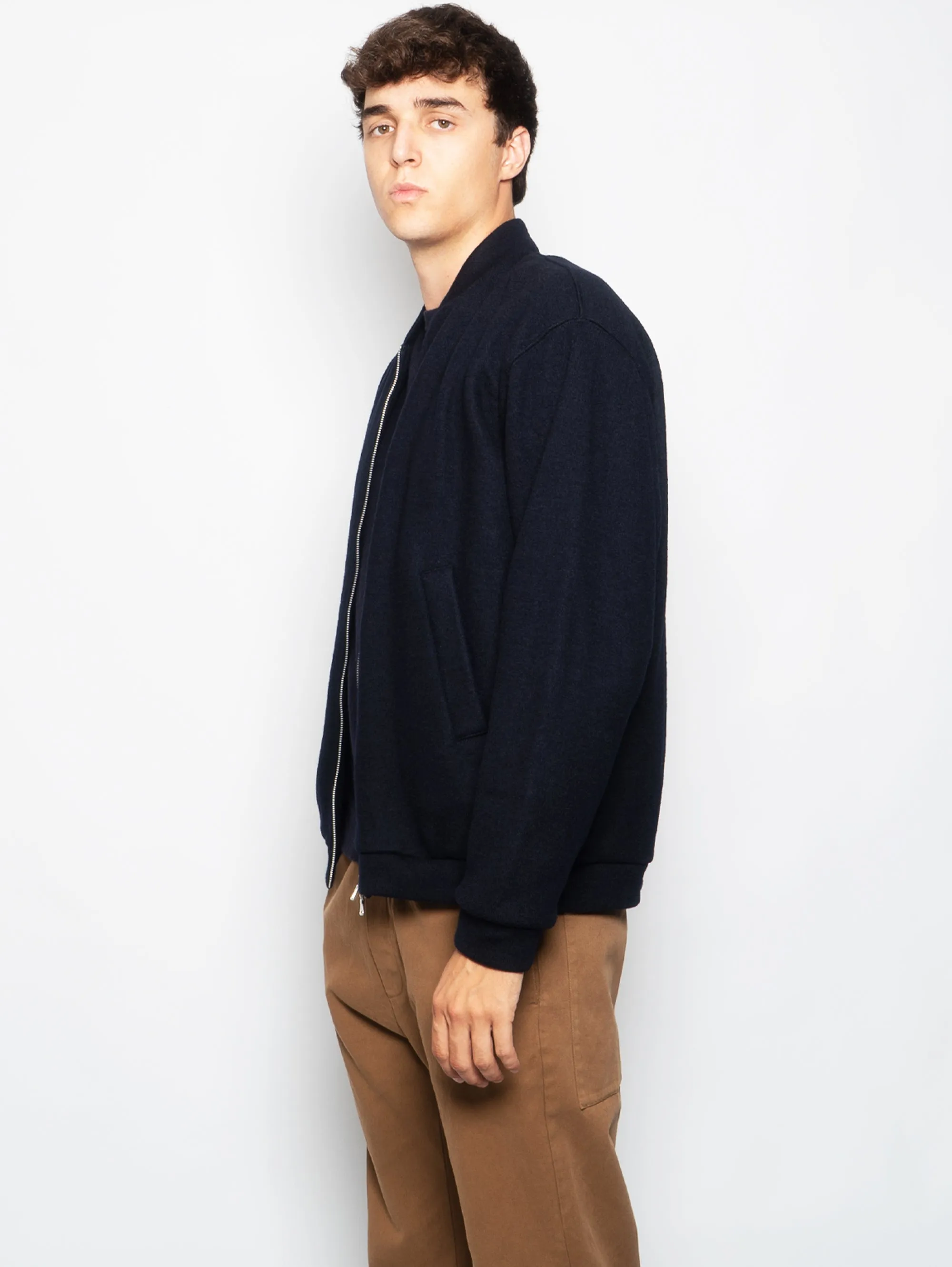 Tofolo Blue Knitted Bomber Jacket