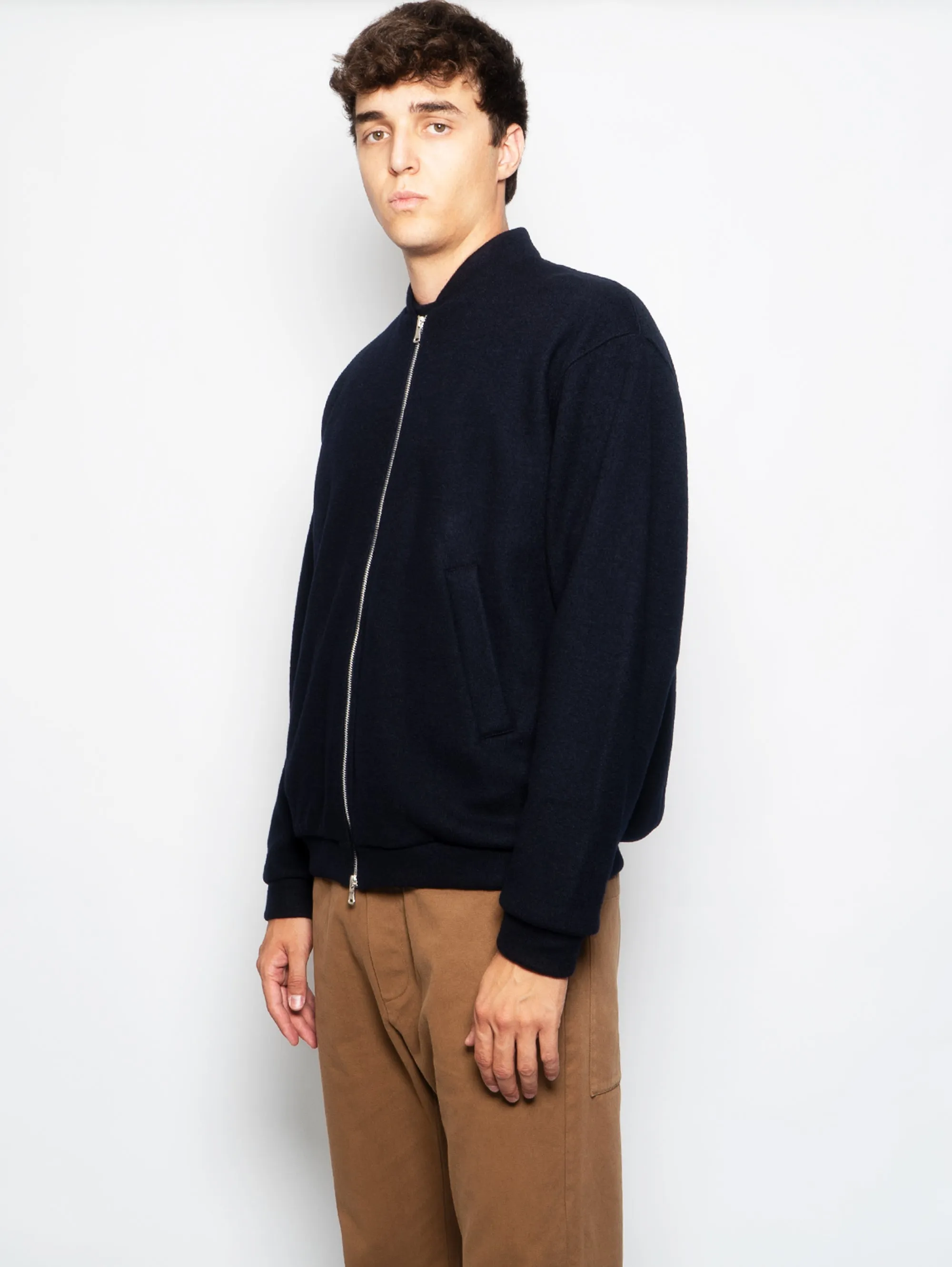 Tofolo Blue Knitted Bomber Jacket