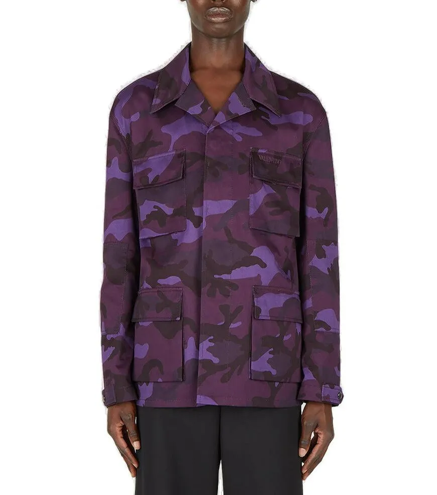 Valentino Camouflage Printed Long-Sleeved Overshirt