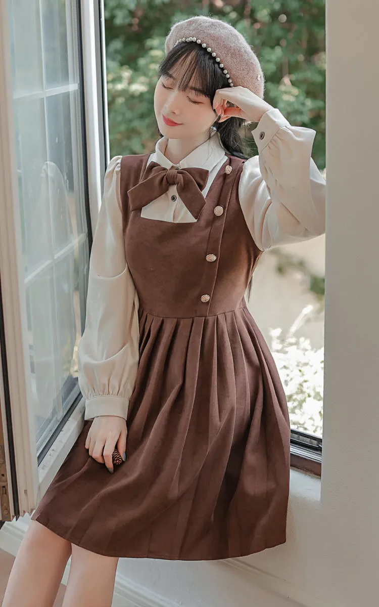 Varsity Pleated Twofer Dress (2 Colors)