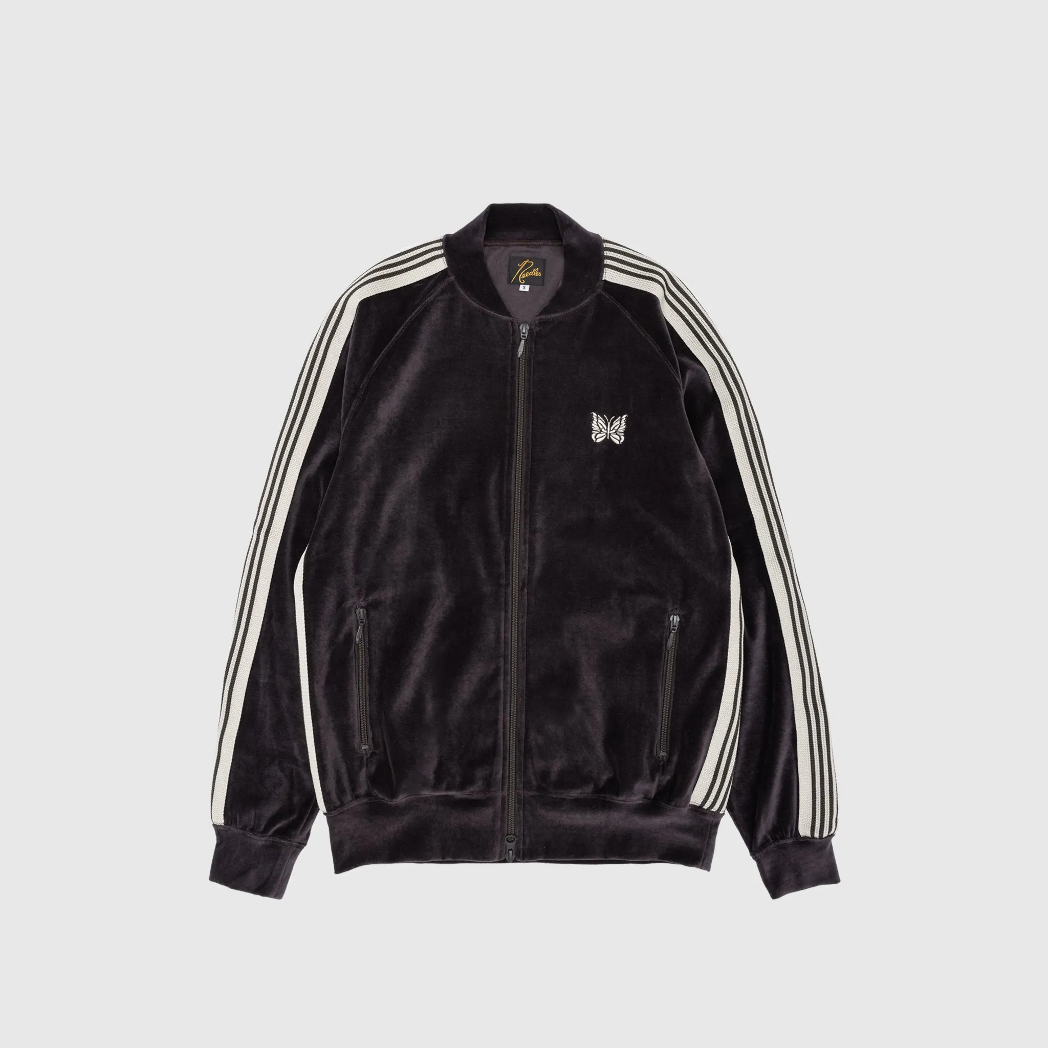 VELOUR RIB COLLAR TRACK JACKET