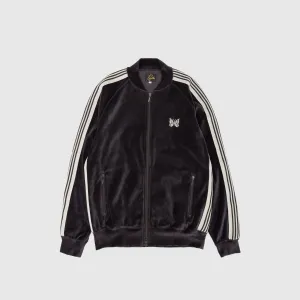 VELOUR RIB COLLAR TRACK JACKET
