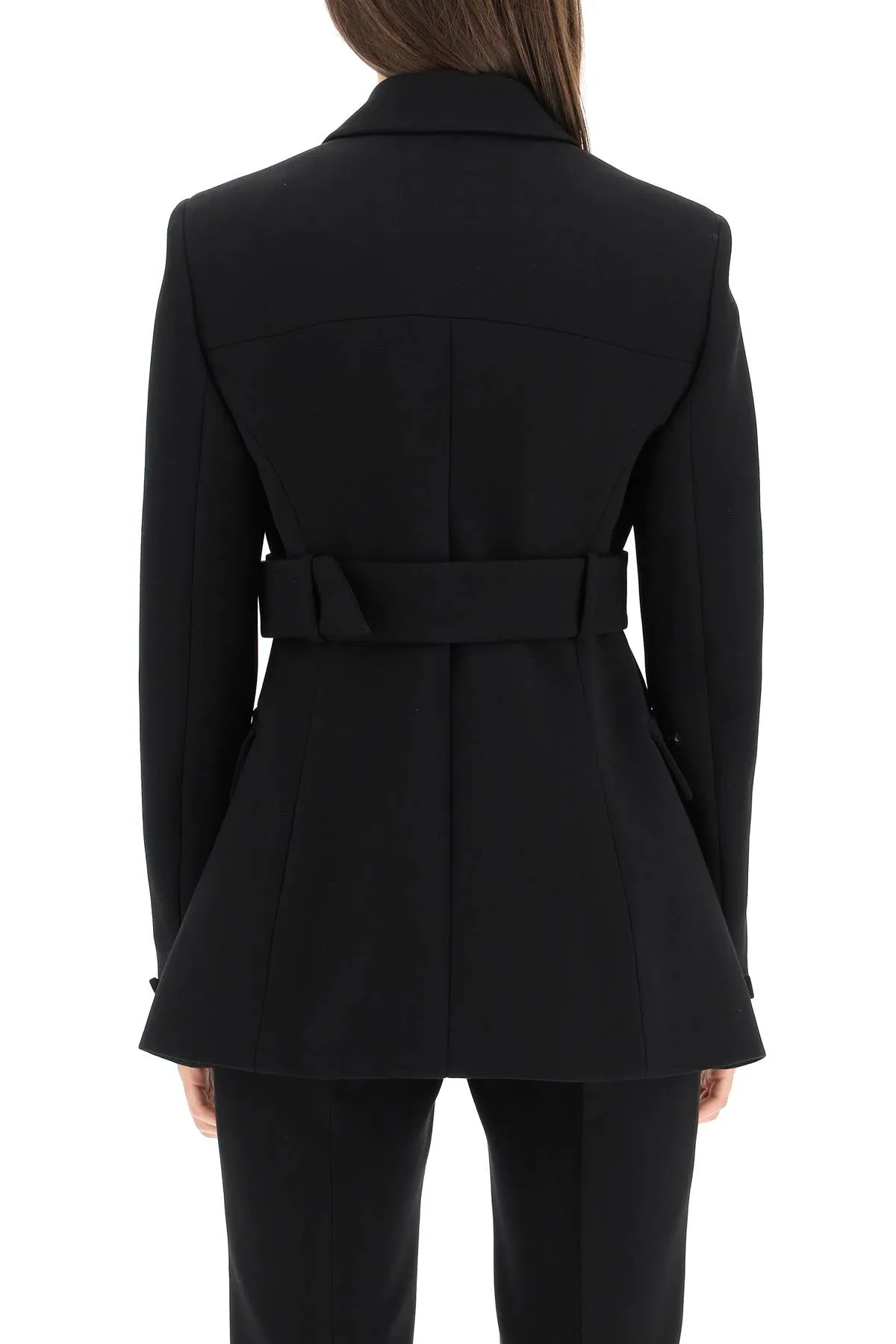 Versace Belted Waist Single-Breasted Blazer