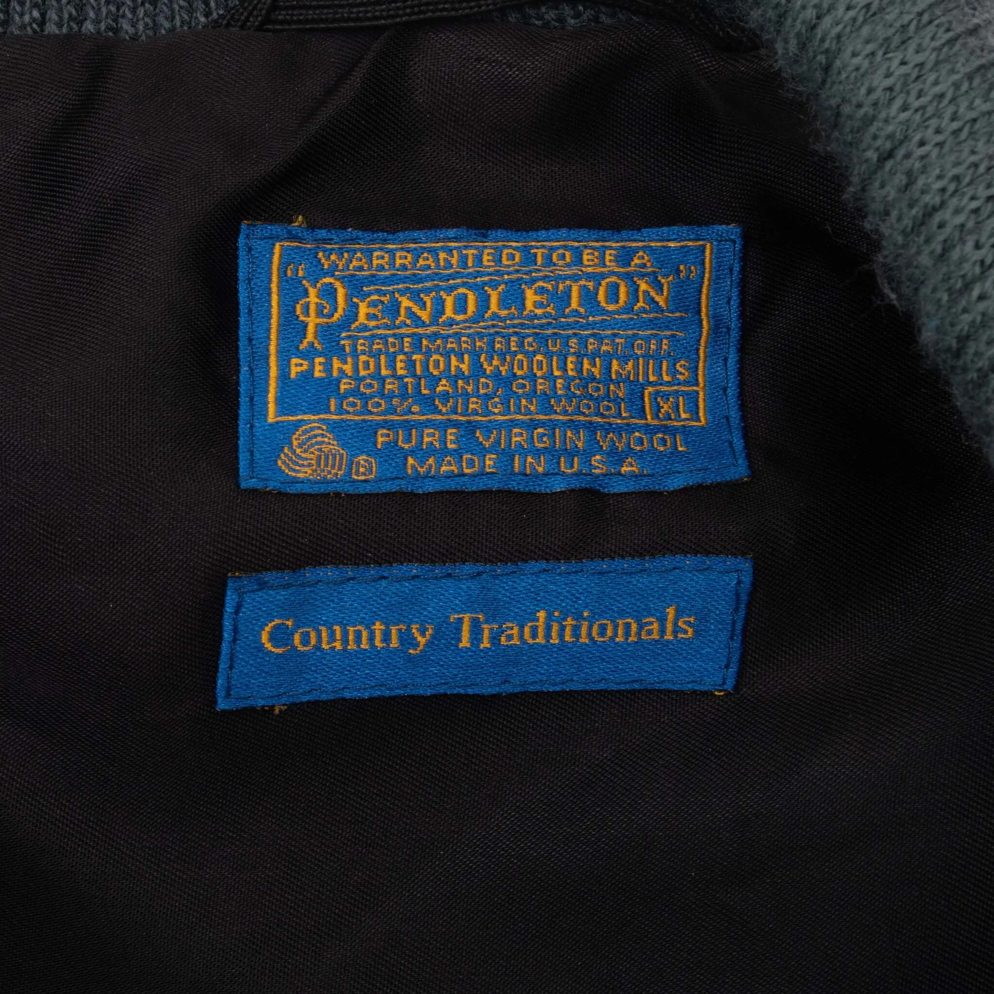 VINTAGE PENDLETON WOOLEN MILLS GREY JACKET 1980S XL MADE IN USA