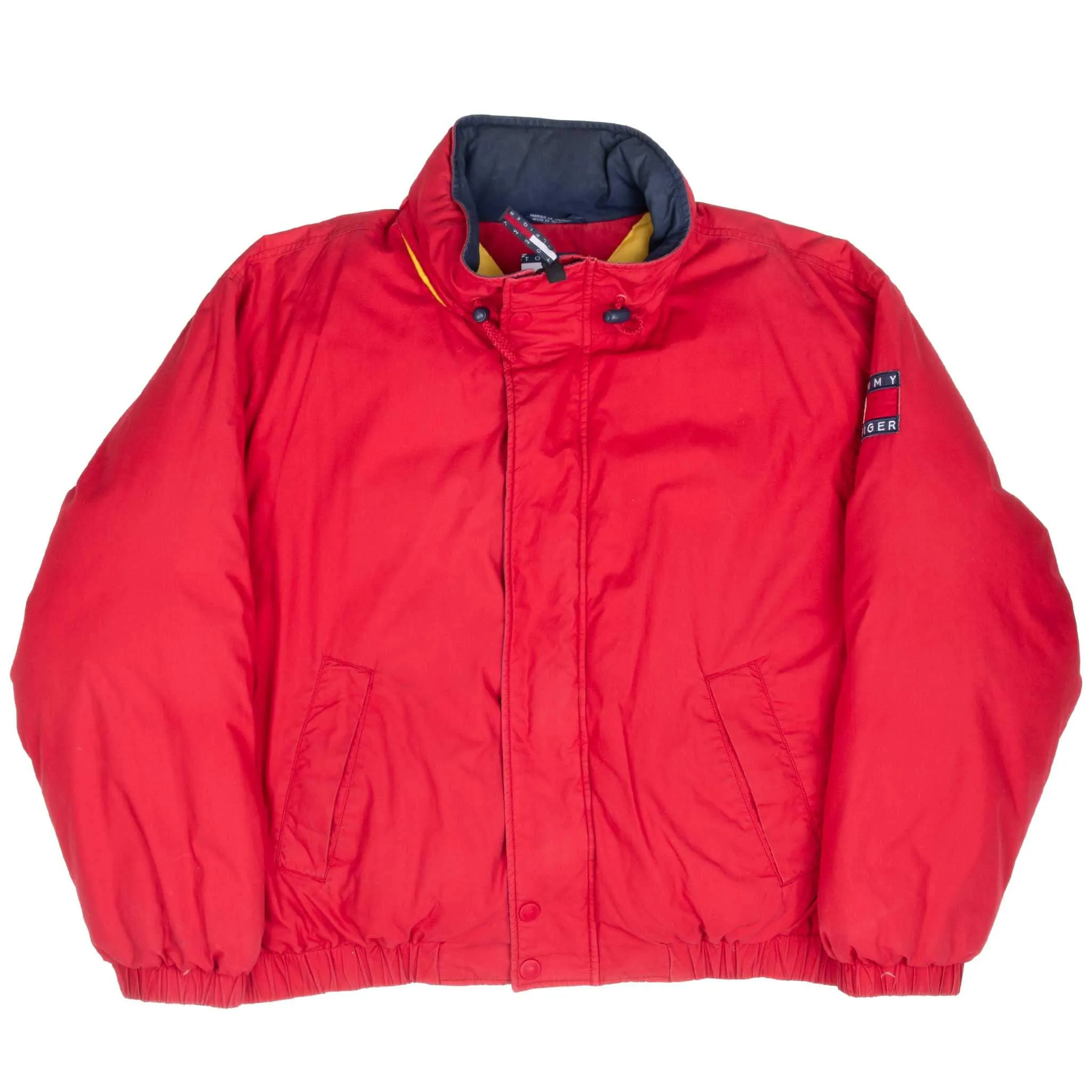 VINTAGE TOMMY HILFIGER RED PUFFER JACKET 1990S XL