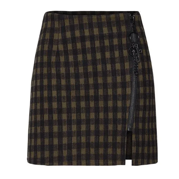 Women's Woolen Plaid/Python Printed Butt-hugging Skirts