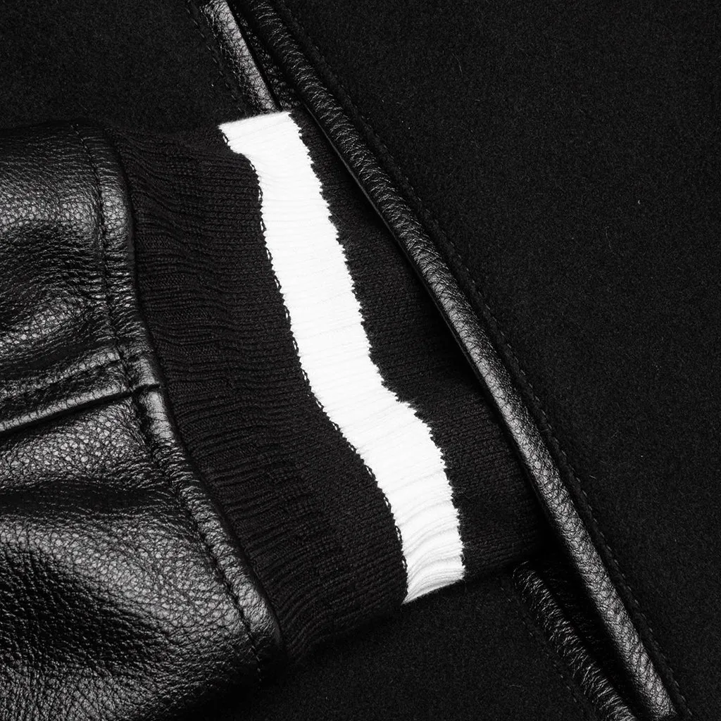 Wool and Leather 4G Varsity Jacket - Black