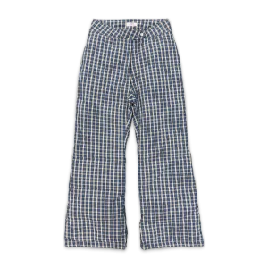 Woven Puffer Pants Blue Plaid