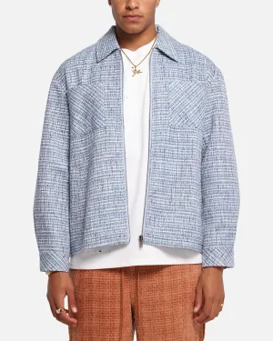 XXIII Boucle Tweed Zip Jacket Teal/Blue/Purple