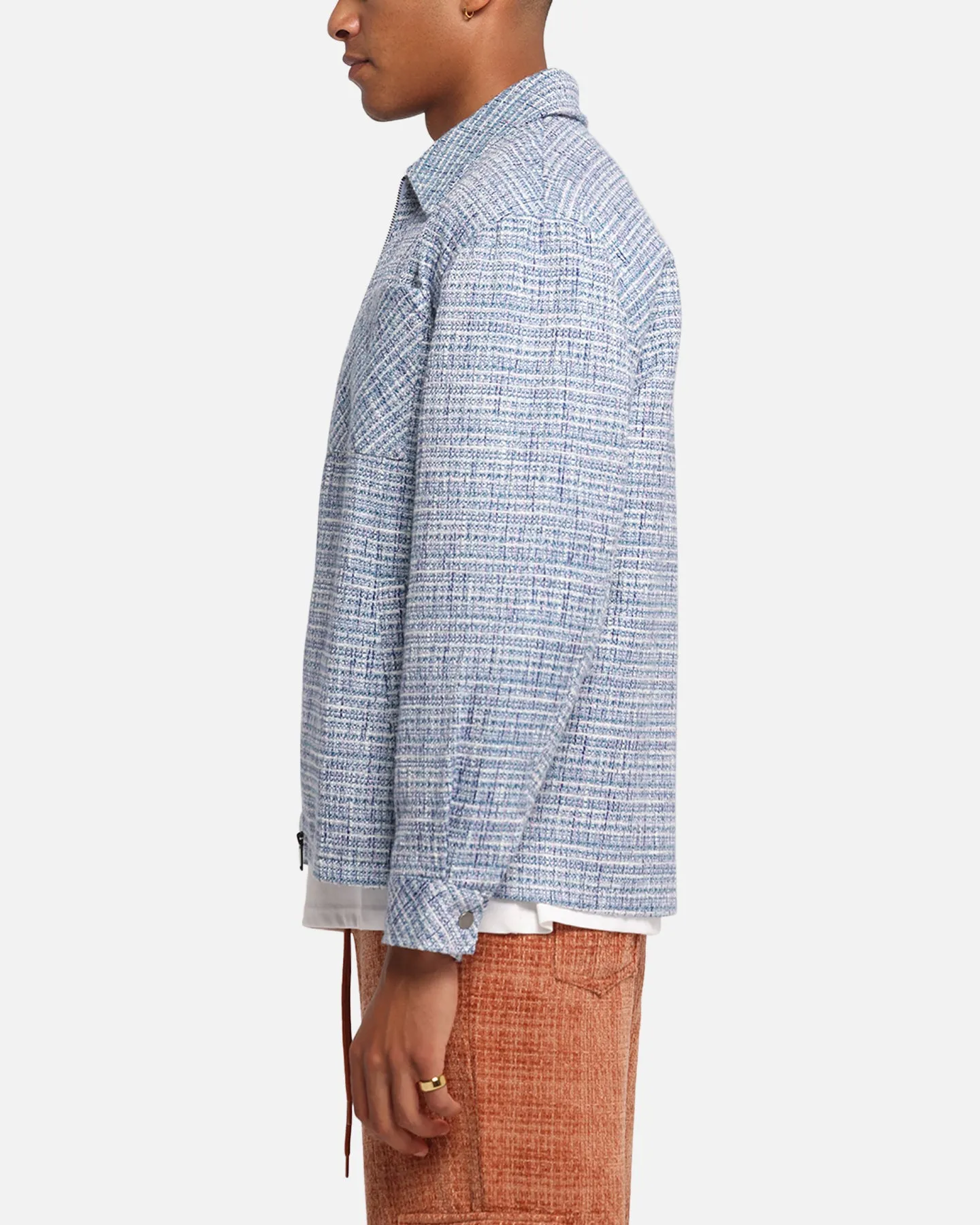 XXIII Boucle Tweed Zip Jacket Teal/Blue/Purple