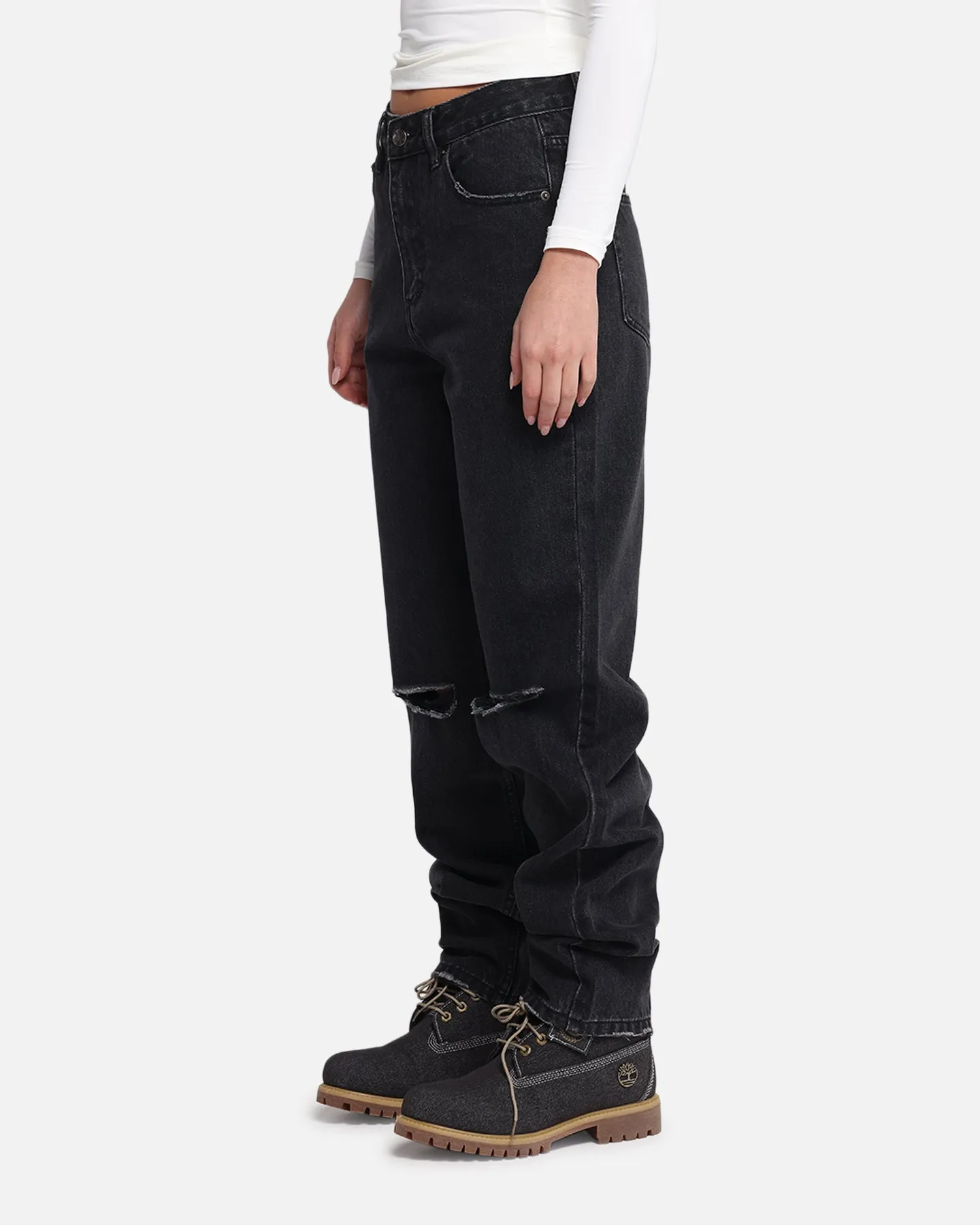 XXIII Women's Straight Leg Jeans Washed Black