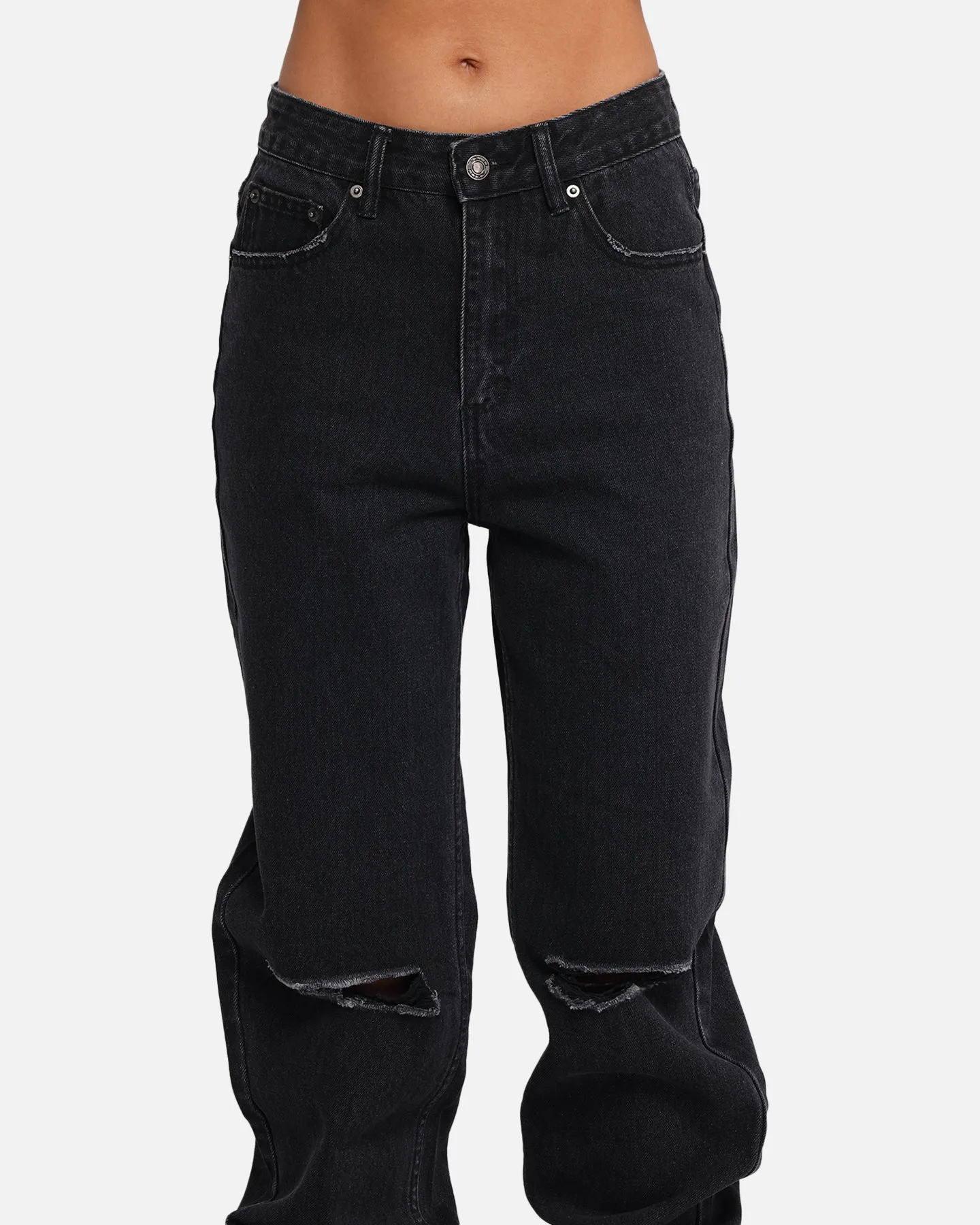 XXIII Women's Straight Leg Jeans Washed Black