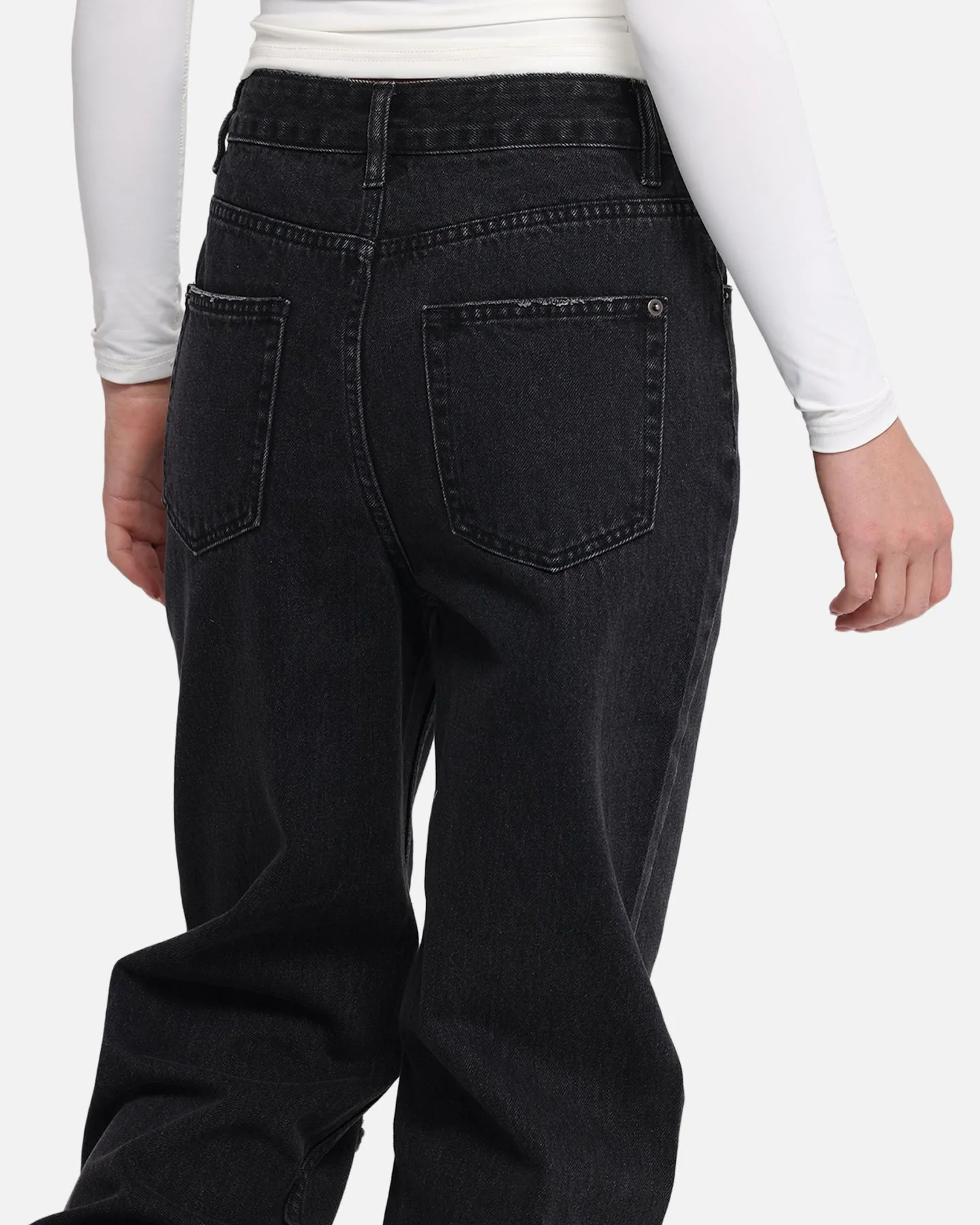XXIII Women's Straight Leg Jeans Washed Black