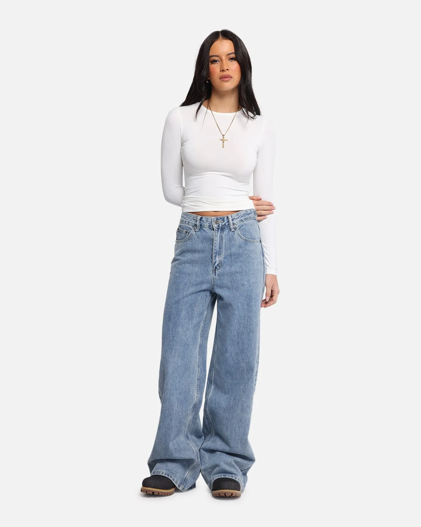 XXIII Women's Wide Leg Jeans Blue Denim